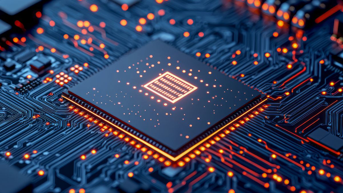 Computer-Chip in Nahaufnahme
